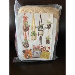 Artcraft Concepts Macrame Plant Hanger Pillow Weaving Craft Kit VTG Original Pkg
